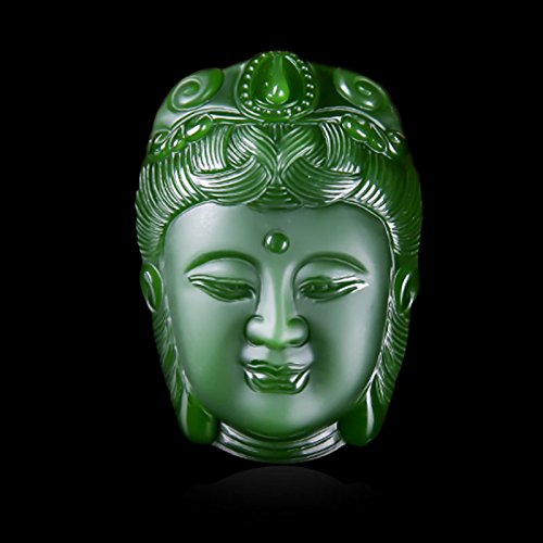 Xinjiang Hetian Jade Pendant - Natural Jasper GuanYin Pendant - 54x34x15mm - View #10