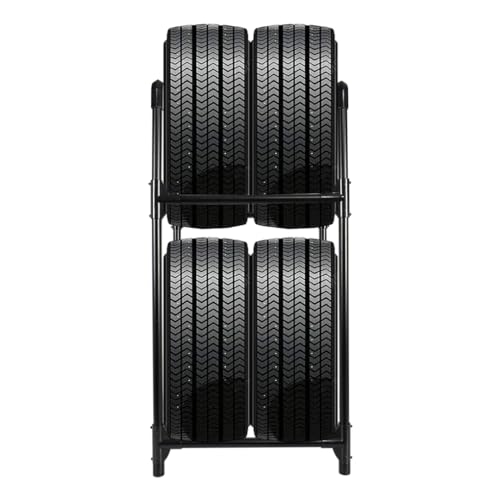 ARIIKON Reifenregal für 4 Reifen oder Felgen, 2 Ebenen Reifenständer aus Stahl, Garagenregal 57,2 x 37,3 x 114,6cm, Platzsparend Lagerregal für Garage, Keller, Werkstatt, Schwarz ARIIKON Reifenregal für 4 Reifen oder Felgen, 2 Ebenen Reifenständer aus Stahl, Garagenregal 57,2 x 37,3 x 114,6cm, Platzsparend Lagerregal für Garage, Keller, Werkstatt, Schwarz