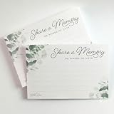 CARDAMONOLY 4x6 Share a Memory Cards for Celebration of Life - Pack of 50 - Eucalyptus Design, Graduation Party Favors, Wedding Card Box, 50th Anniversary Decorations, Funeral Guest Book