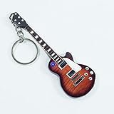 Objet de collection Music Legend Collection - Clé en forme de guitare modèle exclusif, porte-clés en bois de balsa, collection de 9 pièces, jaune, pour adultes, fans de musique classique