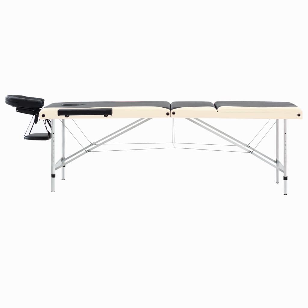 Table de Massage Pliable 3 Zones Aluminium Noir et Beige,Santé & beauté,Hygiène personnelle,Massage & Relaxation,Tables de Massage,17.1 kg-110237