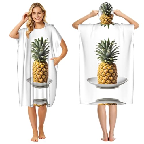 Poncho surf microfibre ananas peignoir à langer et serviette de bain légère