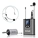 NASUM UHF Wireless Headset Microphone/Lavalier Lapel Mic with Bodypack Transmitter and Mini Rechargeable Receiver 1/4" Output, for Live Performances, Weddings, Training, Class, Speech, Meeting
