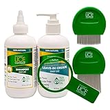 NatulabUSA Lice Combat Treatment Kit | Shampoo, Leave-in Cream, Two Combs and Magnifying Glass | Manages Super Lice & Nits | Repels & Prevents | Pesticide Free | 100% Natural Essential Oils