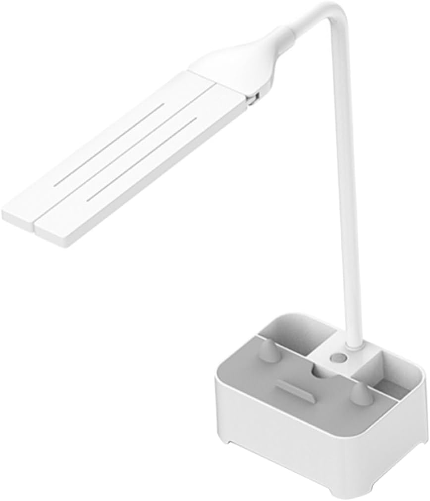 Double Heads Desk Light USB Rechargeable Table Lamp Phone Stand Eye Protection Book Reading Light for Students Portable 2-in-1 Design for Home Office and Night Reading