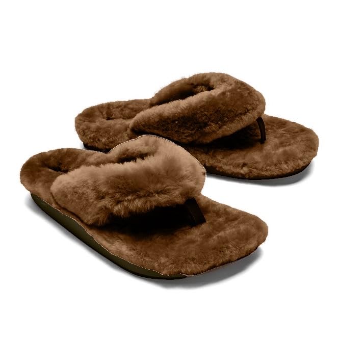 Winter Furry Thong Slippers | Women’s Cozy Indoor-Outdoor Slides | Size 3–7 (Multicolor)-image-17