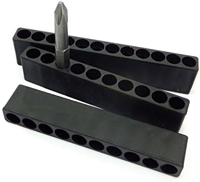 Toolcool10pcs 10 Holes Hex Shank Screwdriver Bit Holder Plastic Screwdriver Head Storage Case