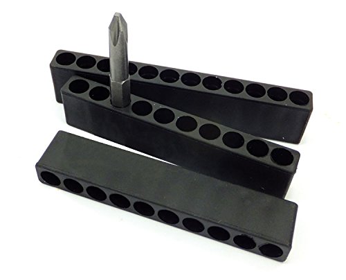 Toolcool10pcs 10 Holes Hex Shank Screwdriver Bit Holder Plastic Screwdriver Head Storage Case