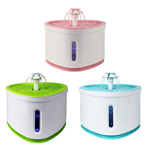 J-Feifei 2L LED bebedouro para cães e animais de estimação automático elétrico USB mudo fonte de águ