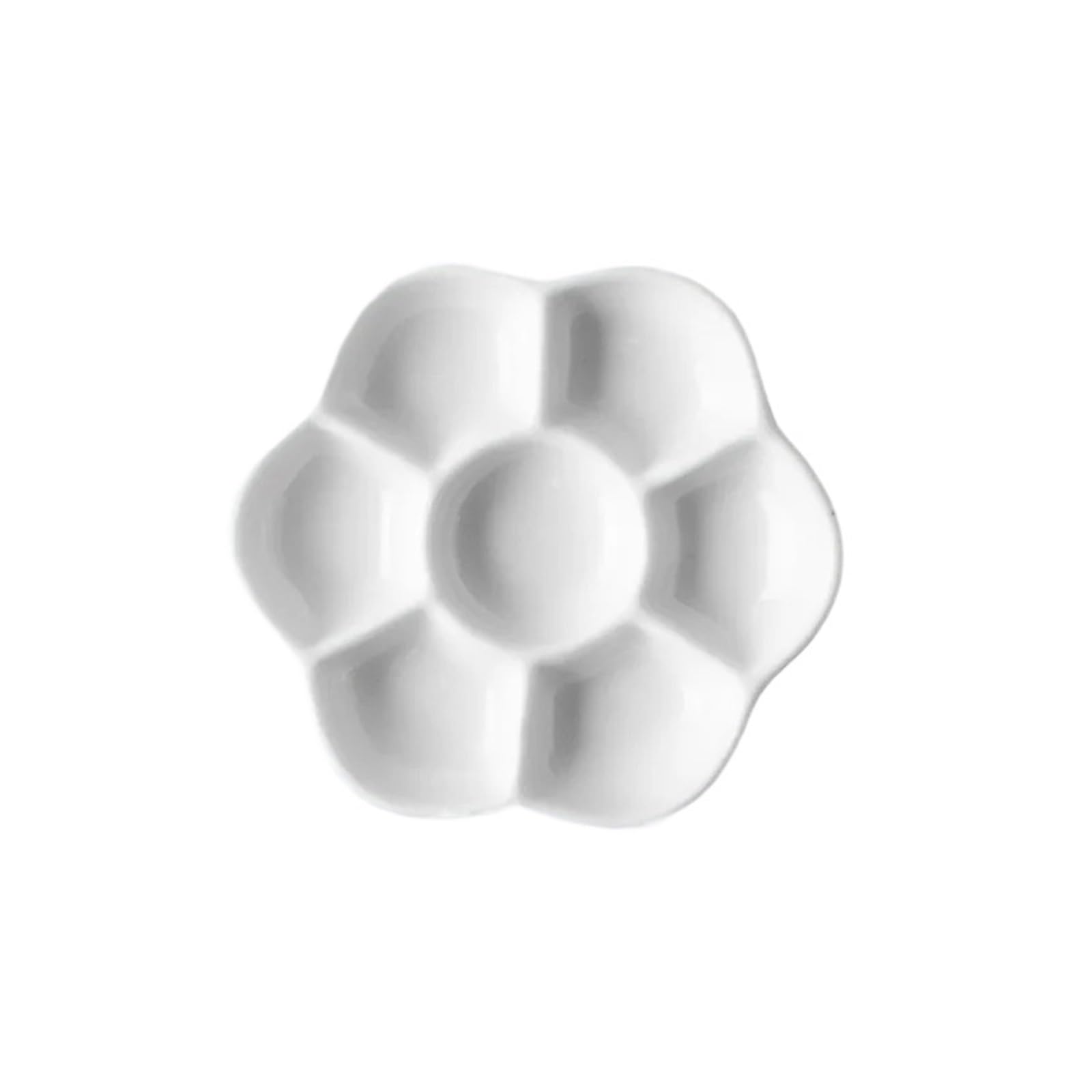 Ceramic Paint Palette Round Flower Ceramic Palette for Watercolor Gouache Painting Plum Art Supplies for Watercolour(8.5cm)