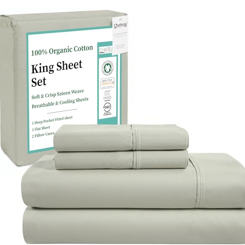 100% Organic Cotton Sheets For King Size Bed, 300 TC