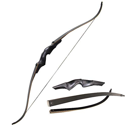 Arc recourbé de takedown adulte 60" longbow bois et kit flèches carbone pour tir de précision - 2