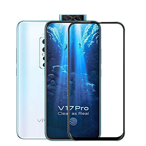 Image of Tempered Glass Screen Protector Compatible For VIVO Y17 PRO Full Screen Coverage (Except Edge to Edge) and Free Complete Easy Installation kit.