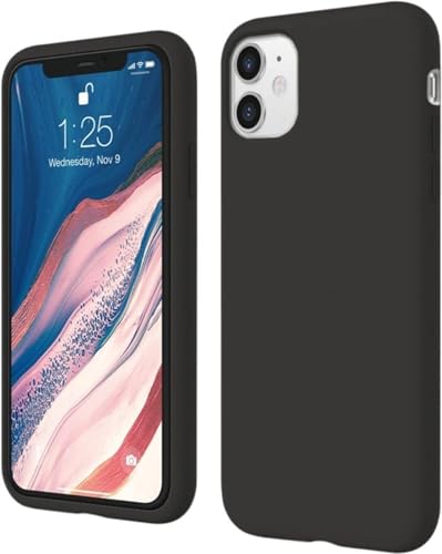 Image of Premium Liquid Silicone Case for iPhone 11 - Slim Full Body Protective Back Cover with Soft Microfiber Lining, Anti-Slip Grip Scratch Resistant Phone Case(Dark Grey)