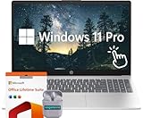 HP Laptop Computer, 15.6' Touchscreen HD LED Display, Intel Core i5-1235U Processor, Windows 11 Pro Laptop 64GB RAM 2TB SSD, Microsoft Office Lifetime Suite, SageNova Earphones, Natural Silver