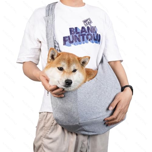 AUOCATTAIL Small Dog Cat Sling Carrier Double-Sided Reversible Soft Fabric Portable Outdoor Subway Travel Hands-Free Pet Dog Cat Carrying Bag (Gray) AUOCATTAIL Small Dog Cat Sling Carrier Double-Sided Reversible Soft Fabric Portable Outdoor Subway Travel Hands-Free Pet Dog Cat Carrying Bag (Gray)