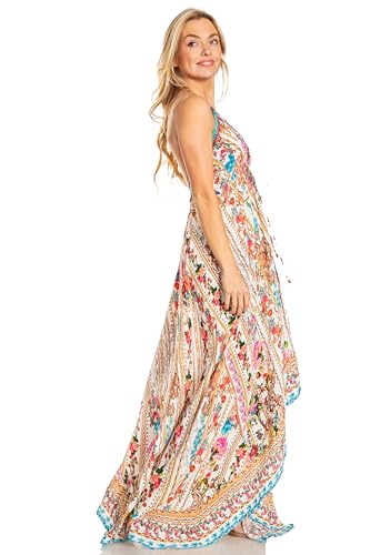 Image of Sakkas Lizi 2025 Womens Maxi High-Low Halter Handkerchief Long Dress Beach Party
