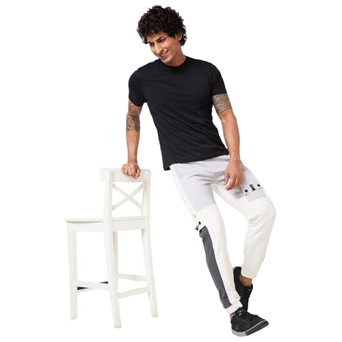 Image of Spykar Men Mid Rise Regular Fit Knit Track Pants
