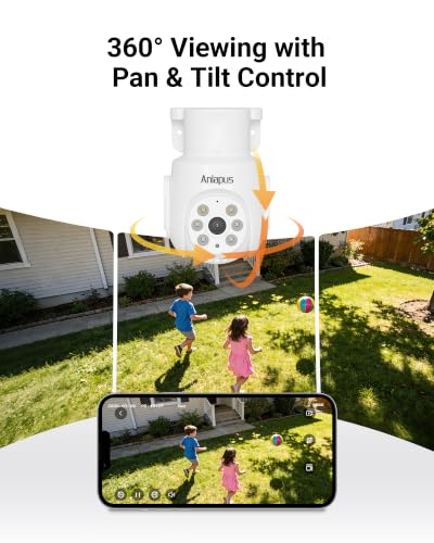 Image of Anlapus 5MP CCTV Camera System, 8CH DVR with 500GB, 4X 5MP Wired Cameras | 360View Pan /Tilt, Human Vehicle Detection, IR Night Vision, Remote Access, 24 /7 Surveillance Indoor Outdoor