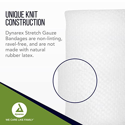 Dynarex Stretch Gauze Bandages, 6" X 4.1 Yds, Non-Sterile & Latex-Free, Provides Wound Care In Medical And Home Environments, Individually Rolled, 1 Case - 8 Boxes Of 6 Bandages #TOP2