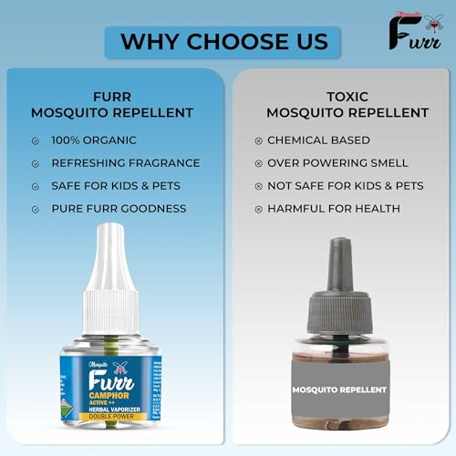 Image of Camphor Active++ Liquid Vapouriser Double Power Mosquito Repellent Vaporiser Refill No Kerosene Oil Poison Free Non- Toxic Chemical-Free (45ml,Pack of 7)