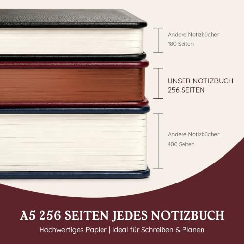 BIROYAL Notatnik A5 Dotted, 120 gsm, PU Bullet Journal, 256 stron, czerwony
