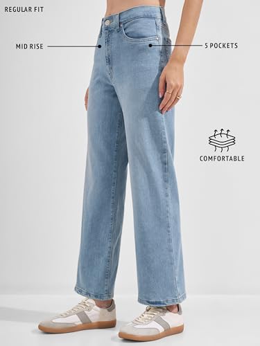 Image of Tokyo Talkies Pure Cotton Straight Wide Leg Cargo Pants |Relaxed Fit Utility Trousers
