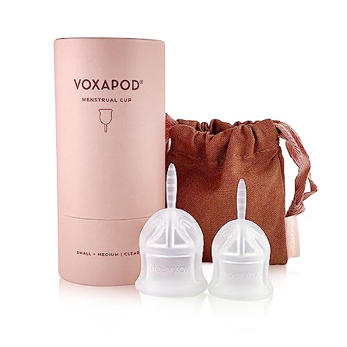 Image of VOXAPOD Menstrual Cup Large Size with Case - #1 Active Cup - Wear for 12 Hours - Most Comfortable, Easy Removal, Leak-Proof - Reusable Period Cup Medical-Grade Silicone - Heavy Flow(Pack of 2)