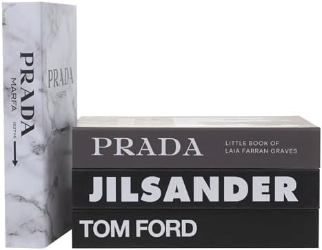 Marble Large | 4 PCS Faux Decorative Books for Home Decor | Not Real Books (Cardboard Boxes) | Coffee Table, Bookshelf & Shelf Styling Display Props for Living Room, Office