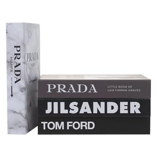 PROBENEX Marble Large | 4 PCS Faux Decorative Books for Home Decor | Not Real Books (Cardboard Boxes) | Coffee Table, Bookshelf & Shelf Styling Display Props for Living Room, Office