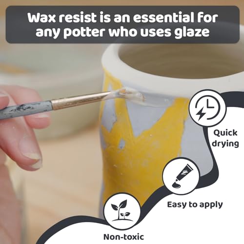 WAN2TLK Ceramic Wax Resist for Pottery Glaze, Ceramic Slip Clay, and Ceramic Glazes Preventing Glaze from Spreading to Unwanted Areas, Alternative to Latex Resist for Pottery - 500g