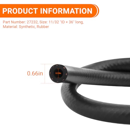 Image of 27232 11 /32 x 36 Inch (85 PSI) Power Brake Vacuum Hose,Auto Vacuum Hose
