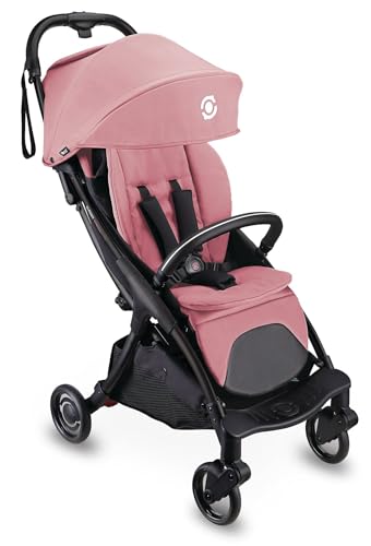 GLOBBER STROLL Lite - Cochecito de bebé de hasta 22 kg, pequeño plegable, con protección solar, para niños de 0 a 4 años, color rosa