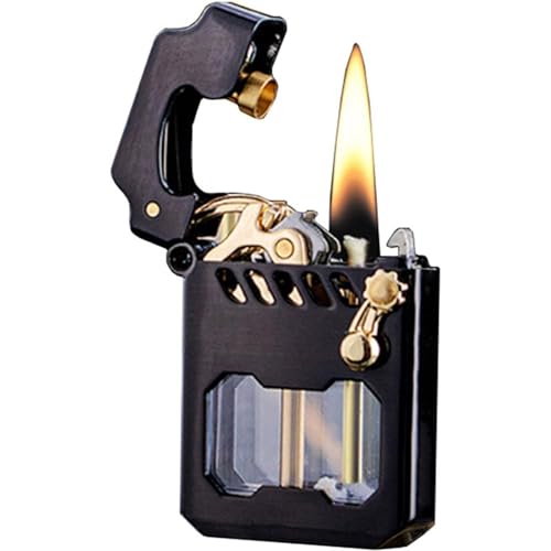 Encendedor de queroseno recargable y resistente al viento para camping con ventana 2