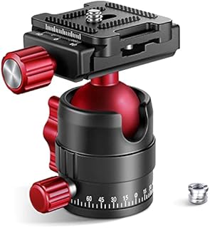 NEEWER Tripod Head, 360° Rotating Panoramic Ball Head with 1/4 Quick Shoe Plate for Tripod Monopod Slider DSLR Camera Camcorder, Max Load up to 5kg/11lb  GM28