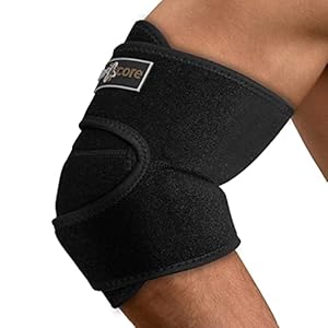 Tennis Elbow Support Strap Neoprene – Arm Wrap For Tennis & Golfers Elbow – Adjustable Elbow Brace For Men & Women – Typing, Weightlifting, Gardening, Sports – Universal for Left & Right Arm