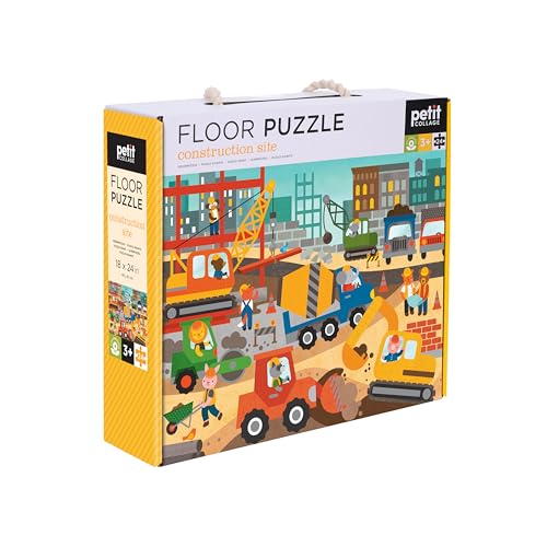 Puzzle de suelo de construcción y camiones para niños pequeños