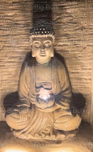Image of Big Slate Buddha Fountain for Living Room Home Decor Garden Decoration and Drawing Room Indoor Outdoor Home Decor(38L x 27W x 60H)