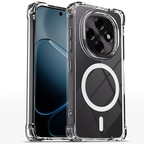 Image of Outlouders Back Cover for Oppo F31 Pro 5G Mag-Safe Transparent PC + TPU Bumper Case with Magnetic Support Shockproof Protection (Transparent Mag-Safe)