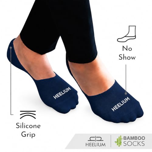 Image of HEELIUM Bamboo No Show Socks for Men | Odour Free & Breathable | 3X Softer Than Cotton Socks | Low Cut Socks | Size (UK 6-10)