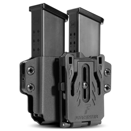 BOOSTEADY Portacargadores Kydex, Bolsa Doble para Cargadores Forcenter OWB, Funda Universal para Cargadores Glock