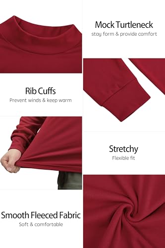 Derminpro Men's Fleece Lined Mock Neck Knit Long Sleeve Undershirts Thermal T Shirts4