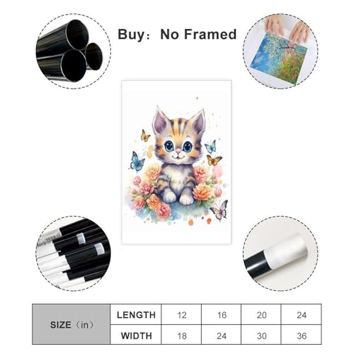 Décorer la chambre de bébé simplement avec ce poster chaton mignon - 2