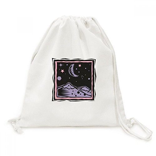 Sac voyage cordon gravure montagne violette en toile ultra résistante