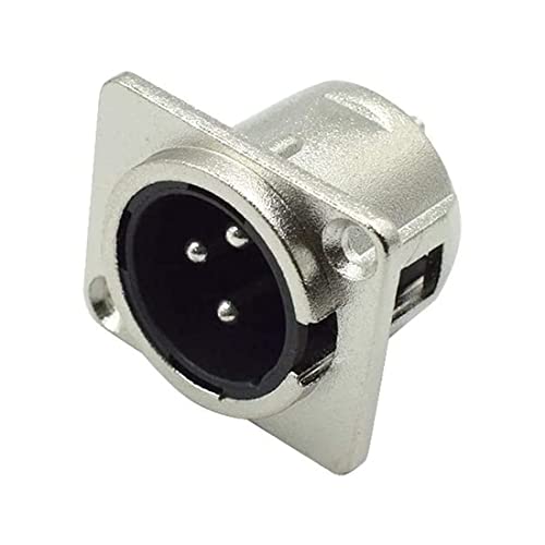 Gdqlcnxb Xlr Male Jack 3 Pin Panel Mount Jacks，Silver Metal Housing Xlr-M Socket Audio Speaker Microphone Connector 8Pcs. #TOP5