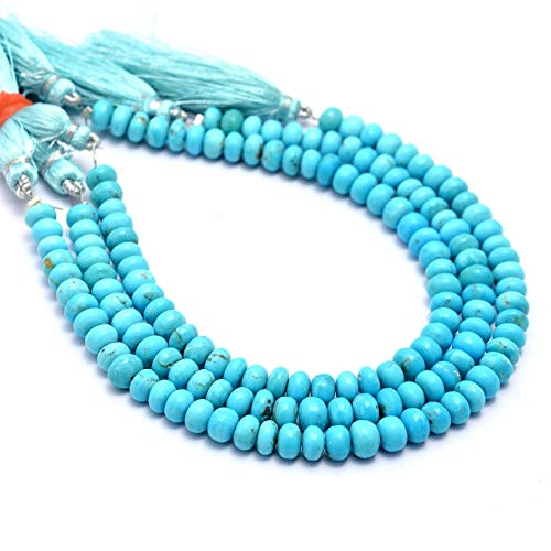 Perles en vrac turquoise naturelle bleu 6mm rondelles pour création bijoux