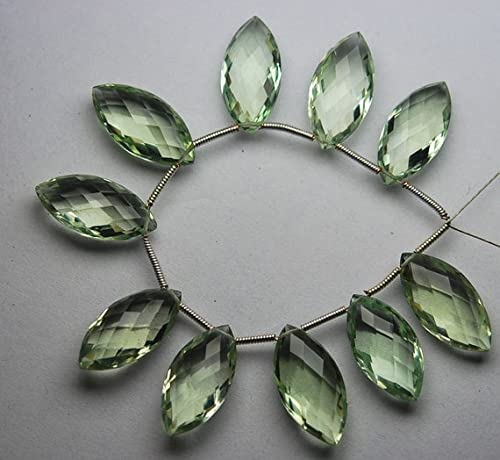 Améthyste verte naturelle 10x20mm en briolette marquise pour boucle d'oreille