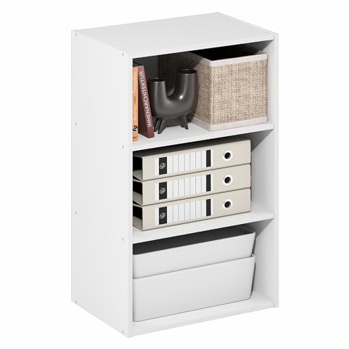 Furinno Basic Book Shelf, 3-Tier Bookshelf, Storage Organizer Bookcase with Open...