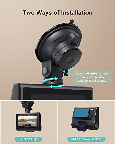 Izeeker 4K Dash Cam Front And Rear, Wifi Car Camera With 32GB Sd Card, 3” Ips Display, Gps, 24H Parking Mode, Night Vision, Wdr, 170°Wide Angle, G-Sensor, App Control, Loop Recording - 7