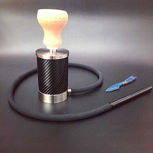 GAO-BO Shisha, Shisha Set Glastopf, kleine Edelstahl-Carbon-Faser beweglicher Topf – Bild 4
